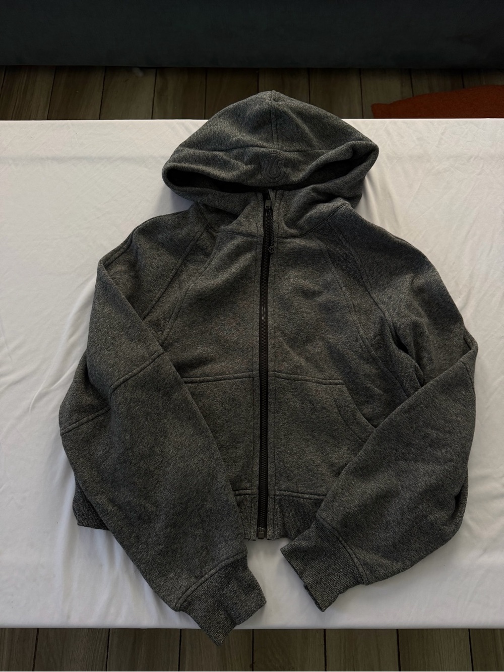 Lululemon Scuba Oversized Full-Zip Hoodie Heathered Speckled Black XS/S